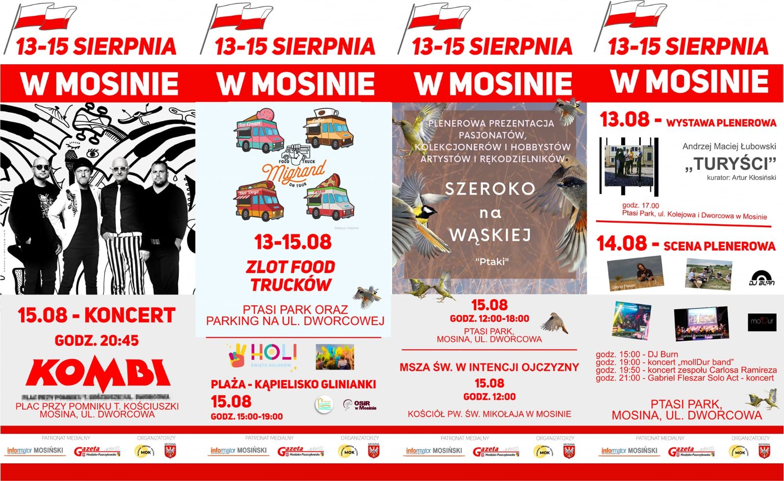 13-15 sieprnia w Mosinie, plakat informacyjny