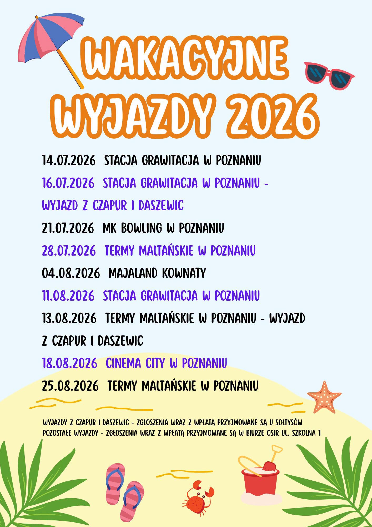 wydarzenie: Wakacje 2026