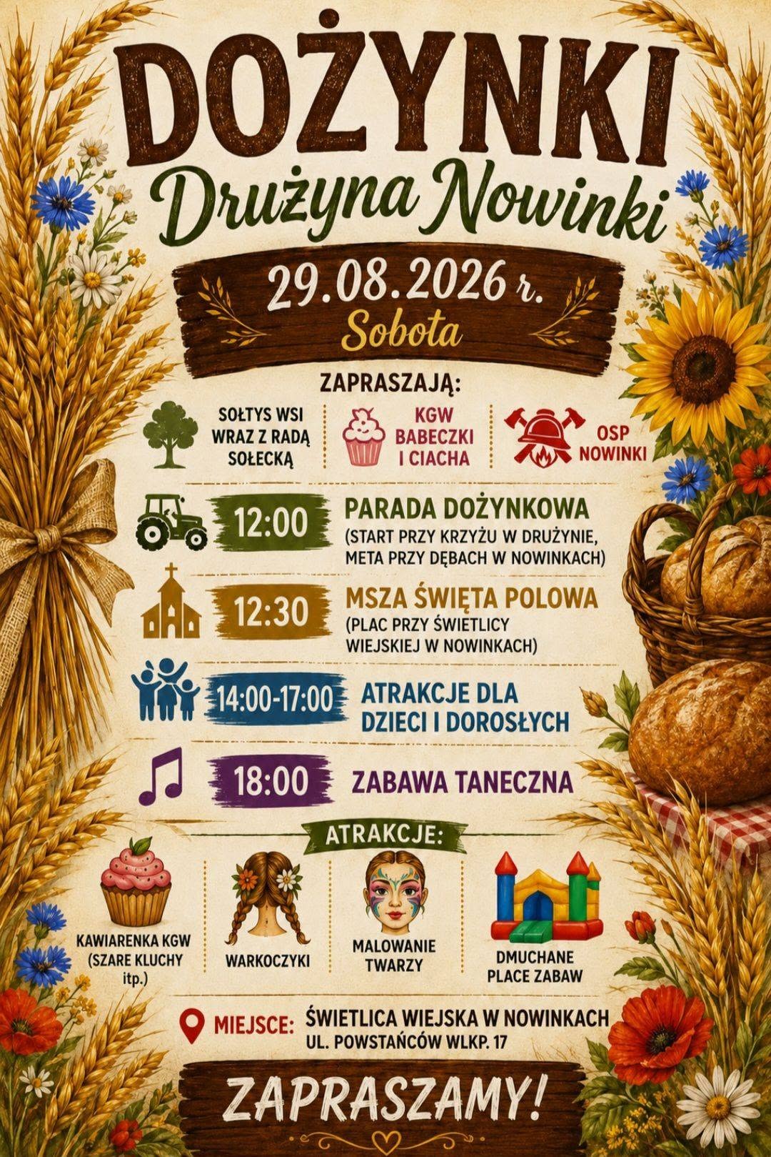 wydarzenie: Dożynki Drużyna–Nowinki już 29 sierpnia!