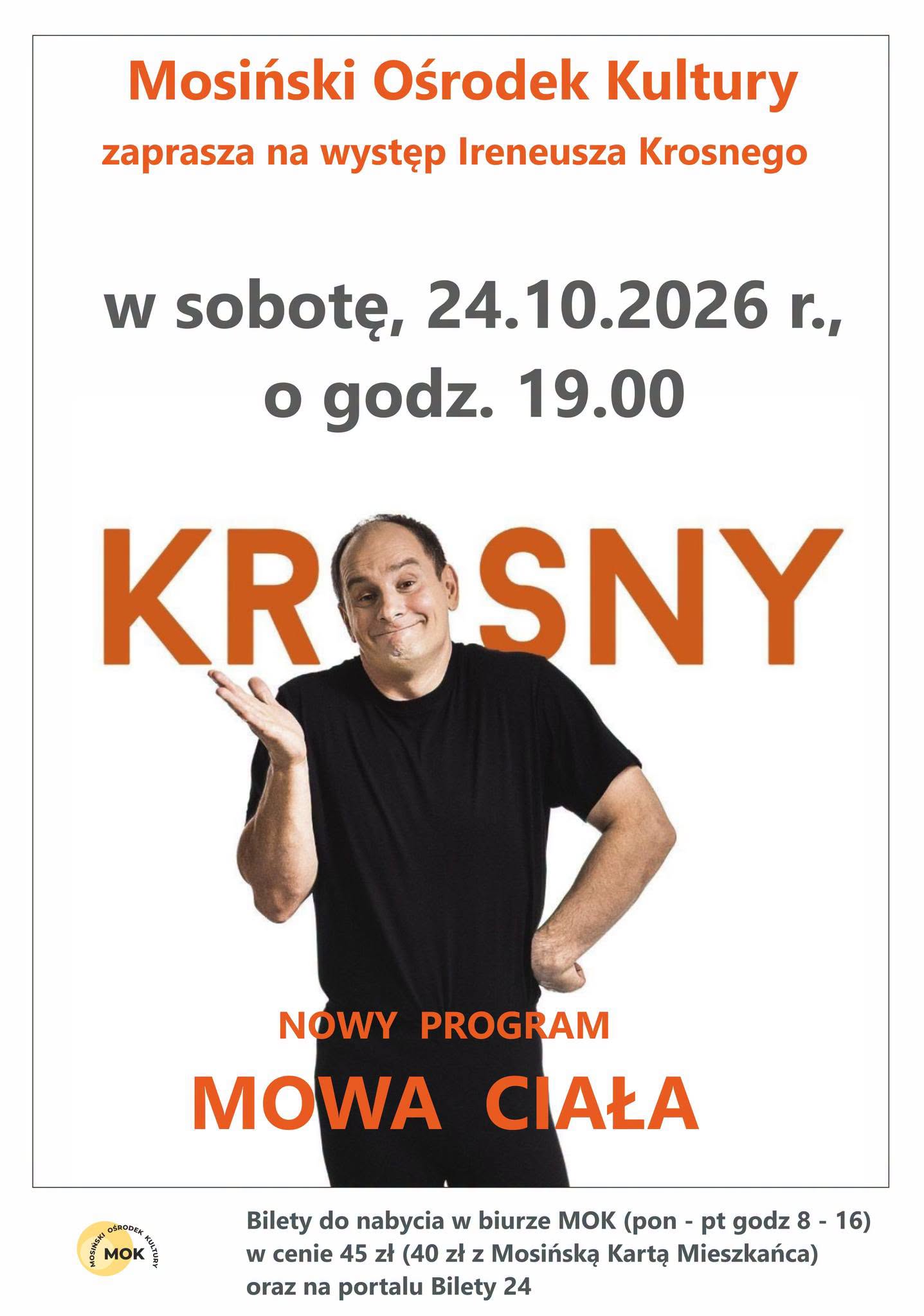 wydarzenie: Ireneusz Krosny wystąpi w MOK